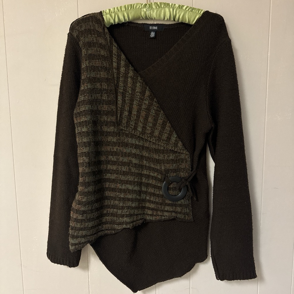 Vintage Brown Asymmetrical Sweater made in France